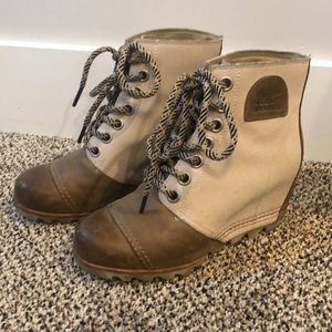 Sorel Lace Up Wedge Boots